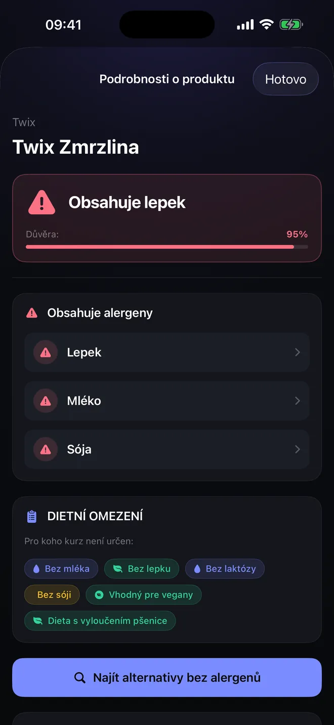 Výsledek skenu — Verdikt a jeho důvod
