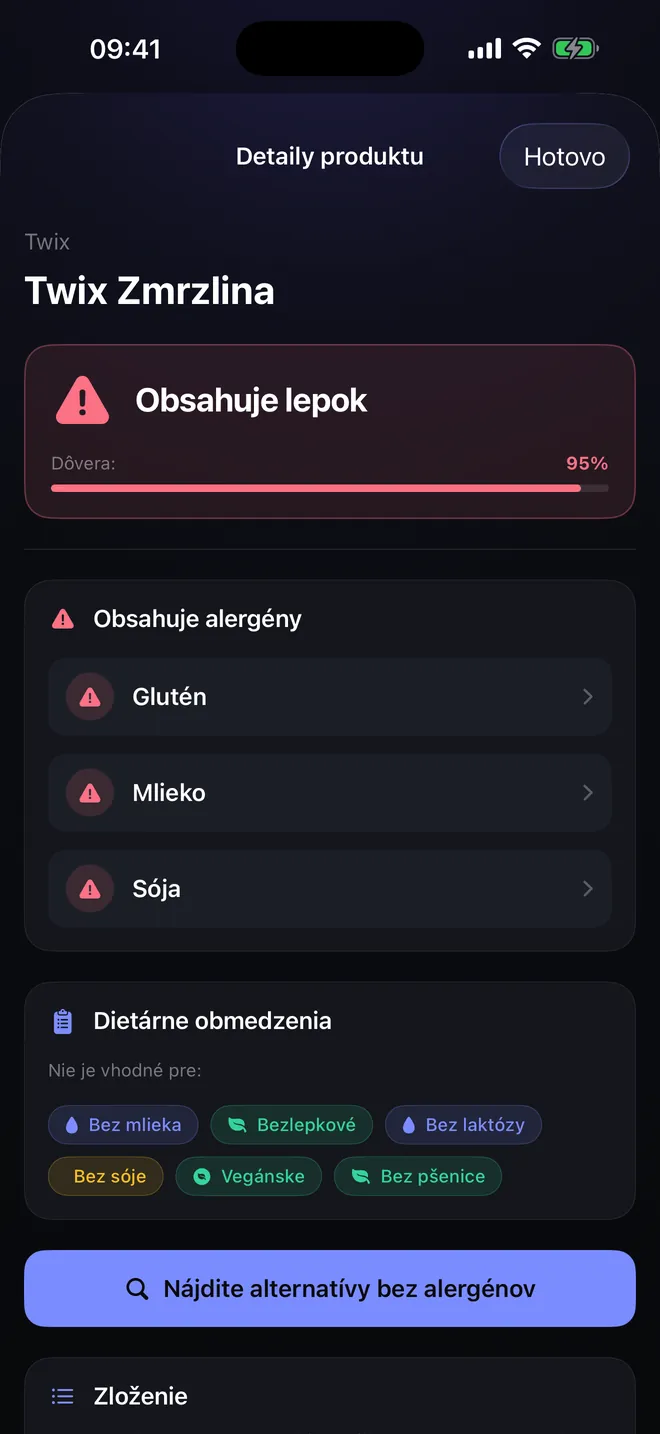 Výsledok skenu — Verdikt a jeho dôvod